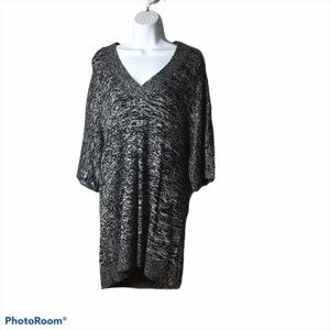 H by Halston Black & Chalk Marled Knit Dress